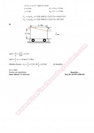Akışkanlar Mekaniği Vize Soruları