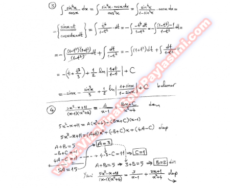 Matematik-2 Vize Soruları Ve Cevapları-2012
