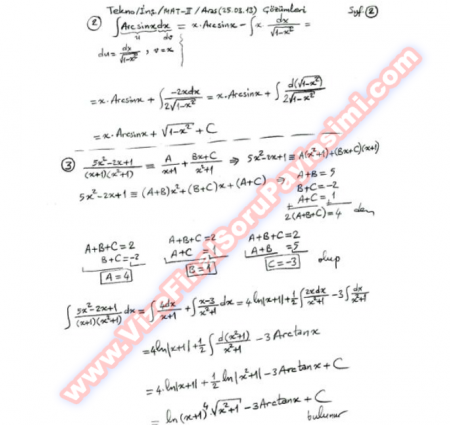 Matematik-2 Vize Soruları Ve Cevapları-2013