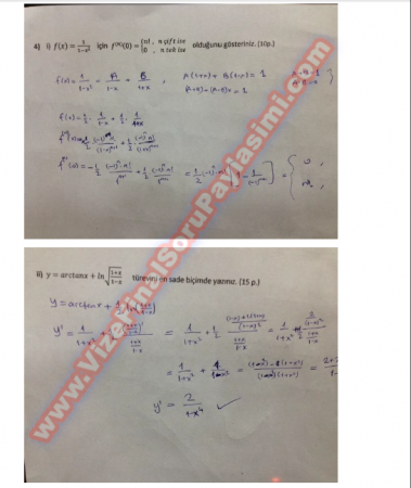 Matematik-1 Final Soruları Ve Cevapları-2012