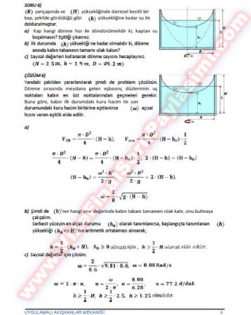 Akışkanlar Mekaniği Vize Soruları Ve Çözümleri-2010