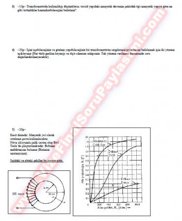 Elektrik Makinaları-1 Vize Soruları-2007