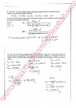 Elektrik Makinaları-2 Final Soruları Ve Cevapları-2008