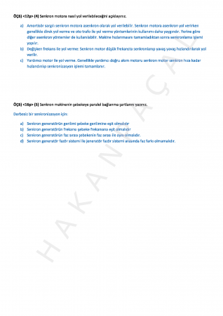 Elektrik Makinaları-2 Vize Soruları Ve Cevapları-2013