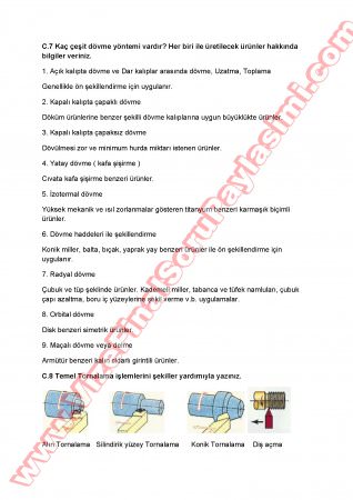 İmal Usulleri Final Soruları Ve Cevapları-2010