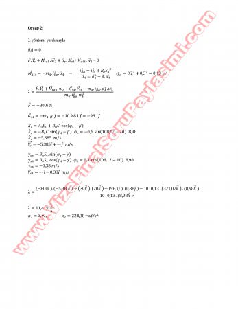 Makina Dinamiği Final Soruları Ve Cevapları-2011