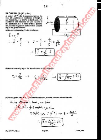 Fizik-2 Final Soruları Ve Cevapları-2000