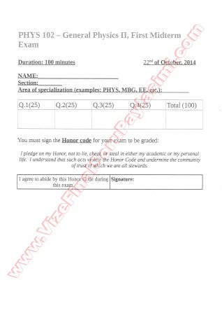 Fizik-2 Vize Soruları Ve Cevapları-2014