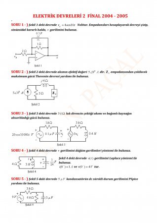 Elektrik Devreleri-2 Final Soruları-Ve-Cevapları-(2004-2005)