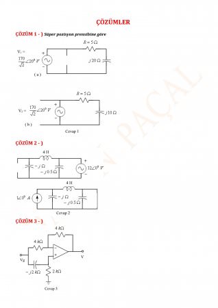 Elektrik Devreleri-2 Mazeret Soruları Ve Cevapları-(2004-2005)