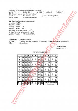 Klavye Teknikleri Final Soruları-2010