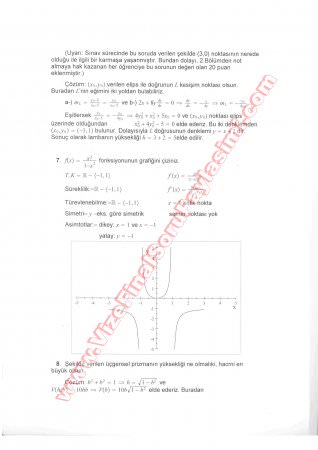 Matematik-1 Final Soruları Ve Cevapları