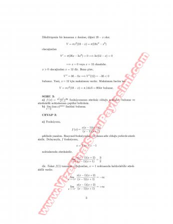 Matematik-1 Final Soruları Ve Cevapları