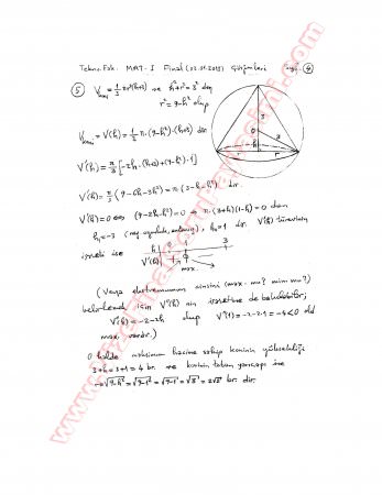 Matematik-1 Final Soruları Ve Cevapları-2013