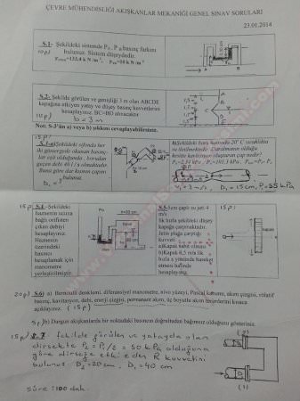 Akışkanlar Mekaniği Final Soruları-2014