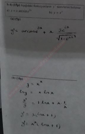 Matematik-1 Final Soruları ve Çözümleri - 2015