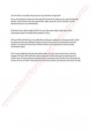 Borçlar Hukuku Genel Hükümler Bütünleme Soruları Ve Cevapları