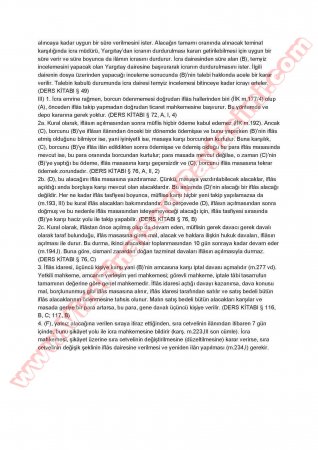 İcra Ve İflas Hukuku Bütünleme Soruları Ve Cevapları-2009