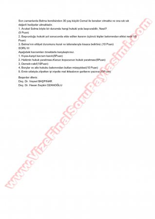 Medeni Hukuk Final Soruları-2008