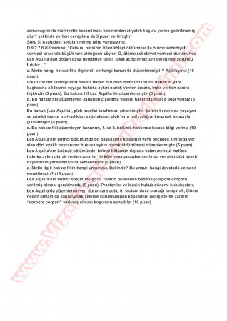 Roma Hukuku Bütünleme Soruları Ve Cevapları -2012