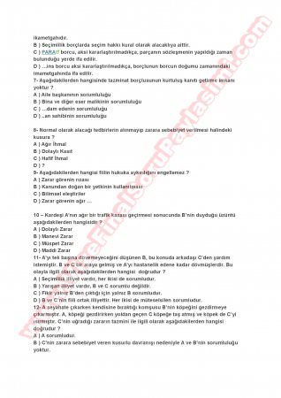 Borçlar Hukuku Final Soruları-2013