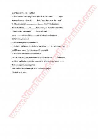 Genel Biyoloji Final Soruları