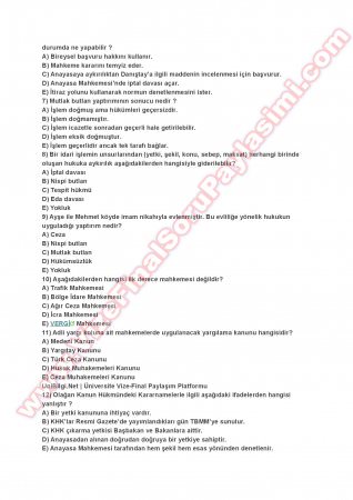 Hukukun Temel Kavramları Final Soruları-2012