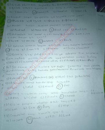 AutoCad Dersi Final Soruları