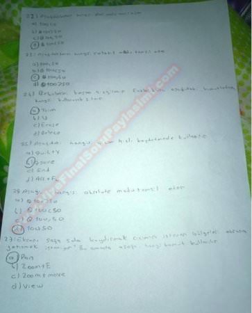 AutoCad Dersi Final Soruları