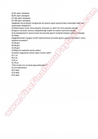 İş Hukuku Final Soruları-2013