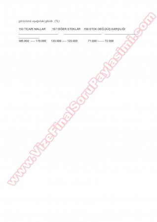 Muhasebe Dersi Bütünleme Soruları