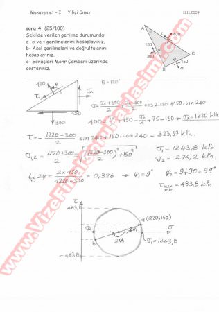 Mukavemet-1 Vize Soruları Ve Cevapları-2009