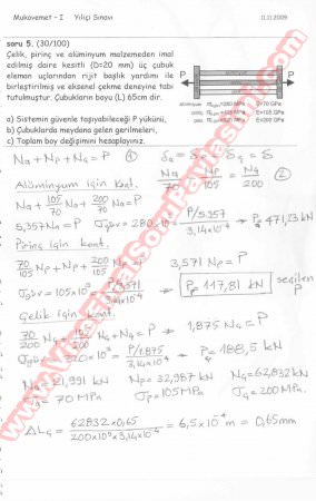 Mukavemet-1 Vize Soruları Ve Cevapları-2009