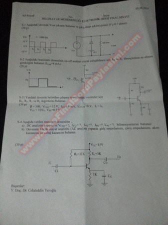 Elektrik Dersi Final Soruları - 2014