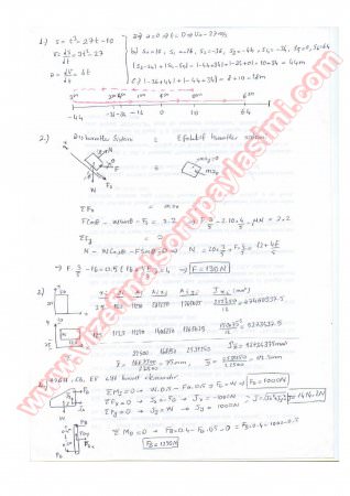 Mühendislik Mekaniği 2. Vize Soruları Ve Cevapları-2012