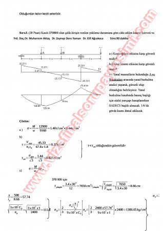 Çelik Yapılar Vize Soruları Ve Cevapları-2012