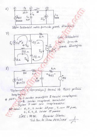Devre Analizi-2 Vize Soruları Ve Cevapları-2011