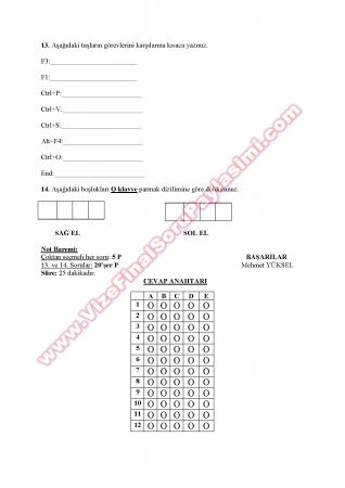 Klavye Teknikleri Vize Soruları