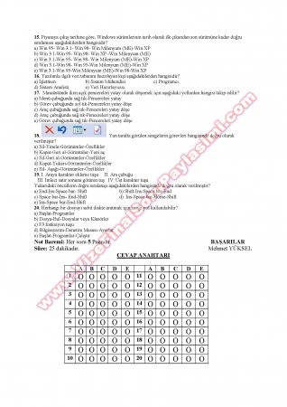 Bilgisayara Giriş Dersi Vize Soruları