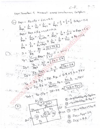 EEM Temelleri -1 Vize Soruları 2011