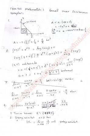 Matematik -2  Final Soruları