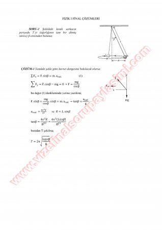 Fizik-1 Final Soruları Ve Cevapları-2011