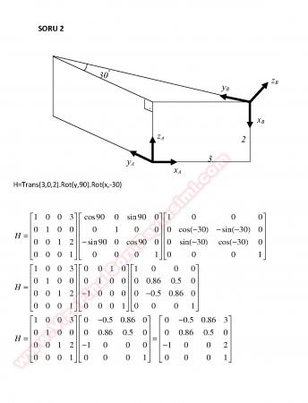Robotik Sistemler Dersi Çözümlü Sorular