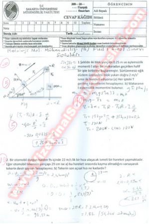 Fizik 1 Final Soruları Ve Cevapları
