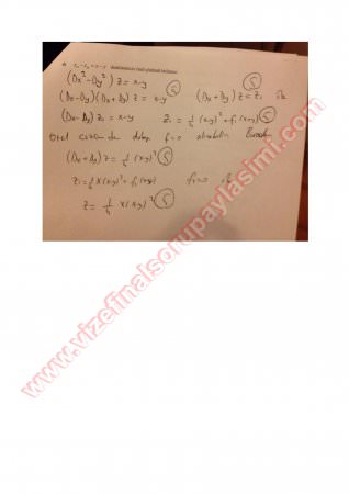 Kısmi Türevli Dif. Denklemler Final Soruları Ve Cevapları