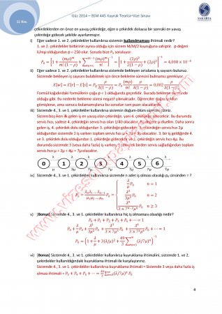 Kuyruk Teorisi Vize Soruları Ve Cevapları-2014