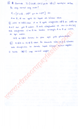 Topoloji-2 Final Soruları Ve Cevapları