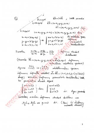 Analitik Geometri-2 Bütünleme Soruları Ve Cevapları-2013