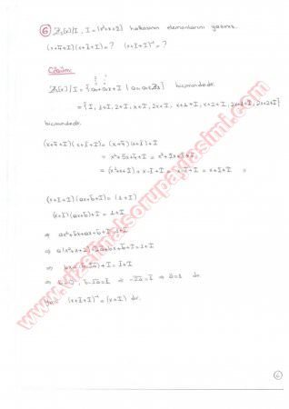 Cebir-2 Final Soruları Ve Cevapları-2014