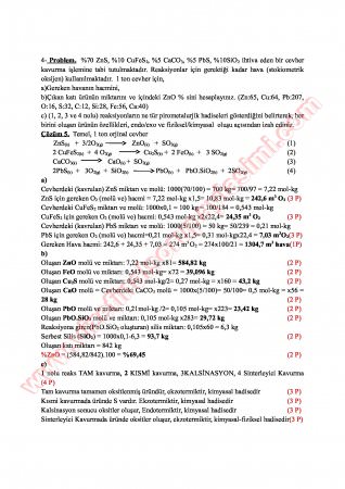 Ekstraktif Metalurji Prensibleri Final Soruları Ve Cevapları